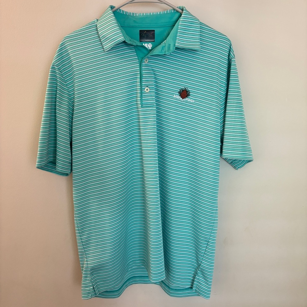 🦈 Greg Norman ML75 PlayDry Golf Polo – Mid Pines Golf Club Logo | Size M